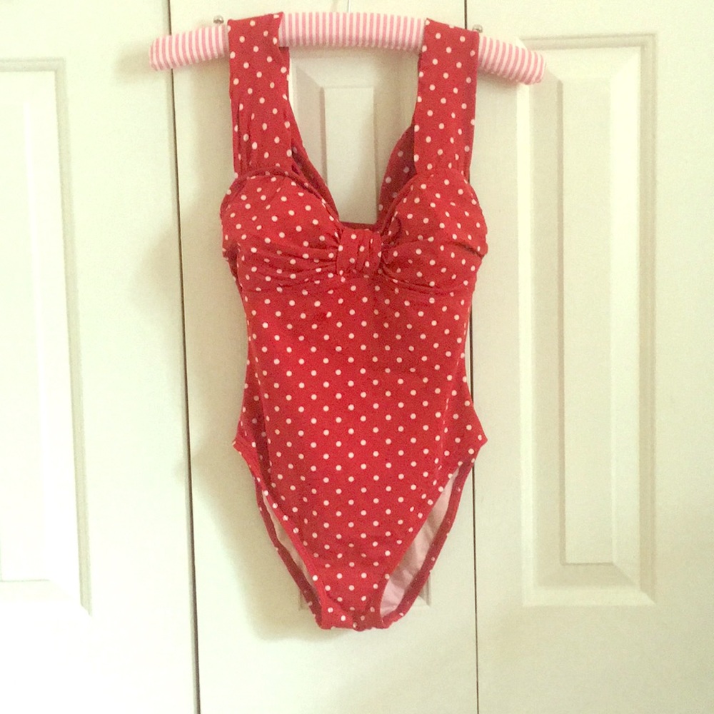 Red Anne Cole Polkadot 1950’s style swimsuit